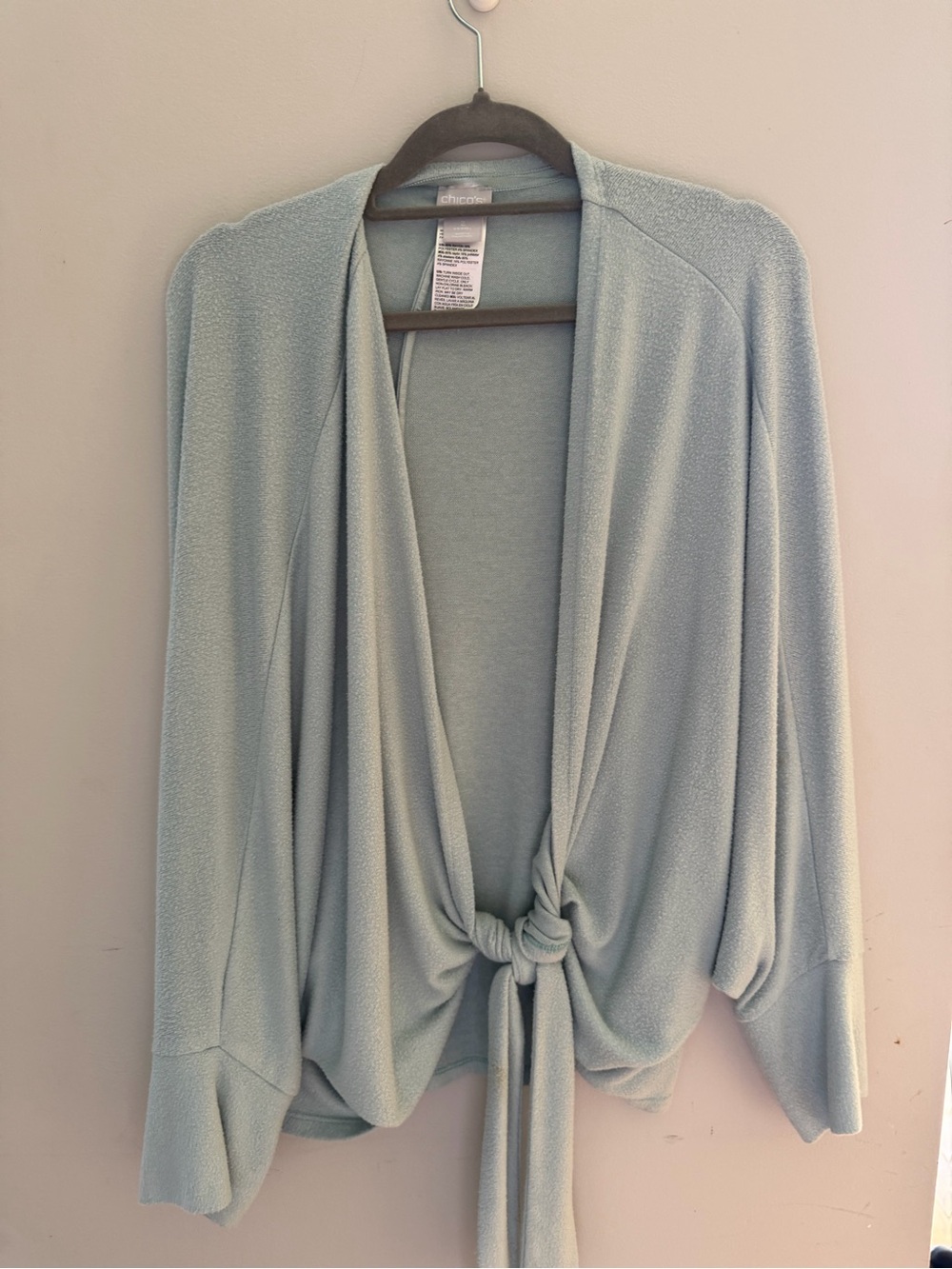 Chico's Green Moss Tie-Front Cardigan Size Large